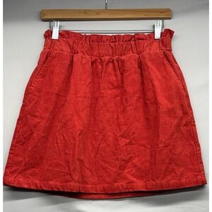 Copper Key Red Corduroy Pocket Mini Skirt Women's Size M Coquette Grunge 90's